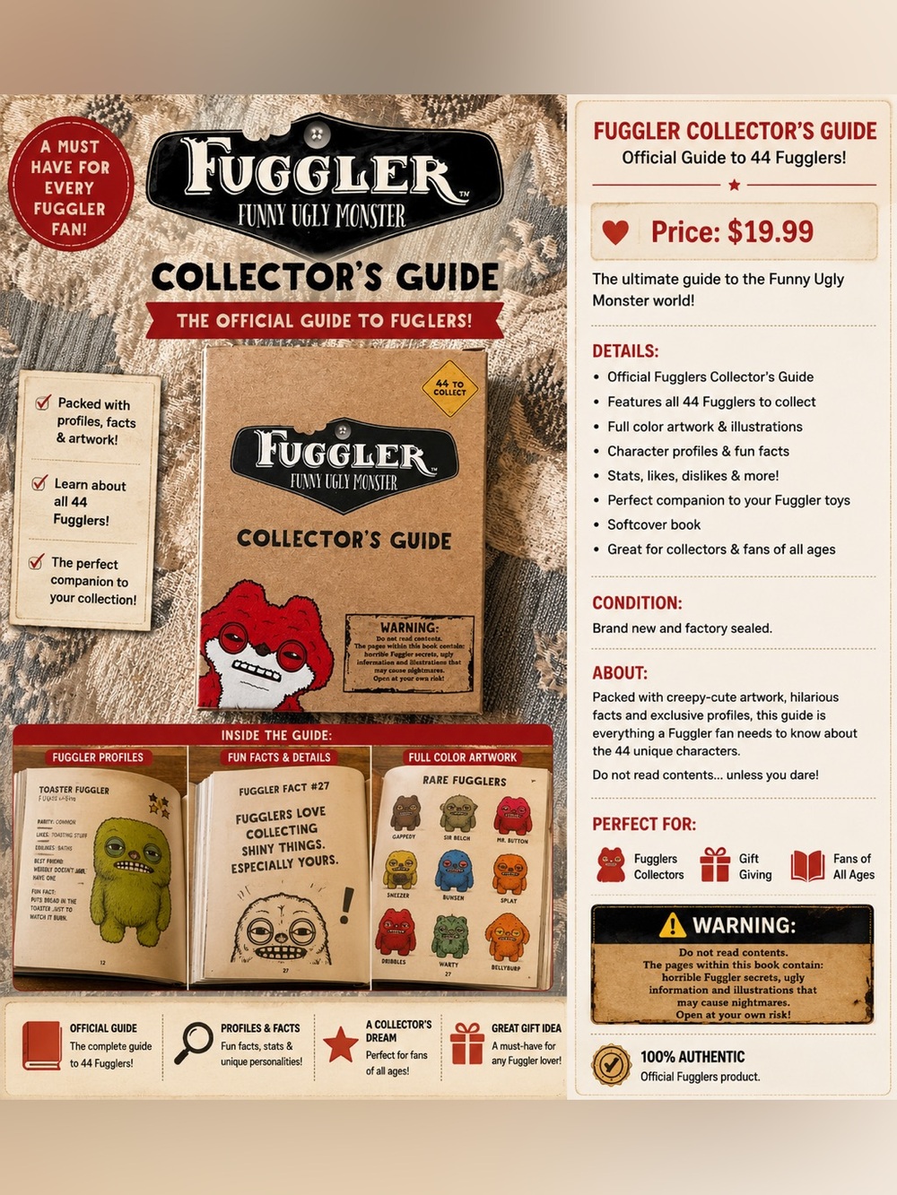 Fuggler Funny Ugly Monster Collector’s Guide – 44 to Collect – New